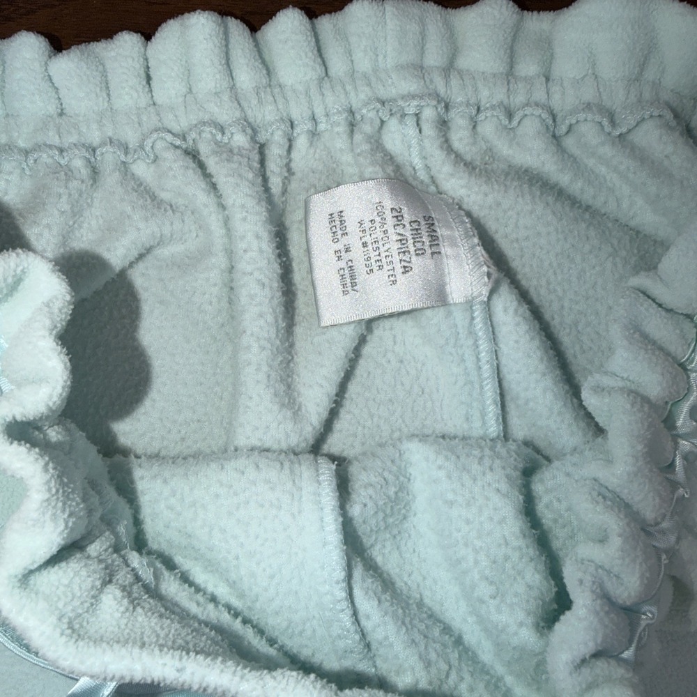 Jasmine Rose Pale Blue Fleece Bed Jacket Zip Front & Matching Lounge Pants Small - Picture 8 of 11